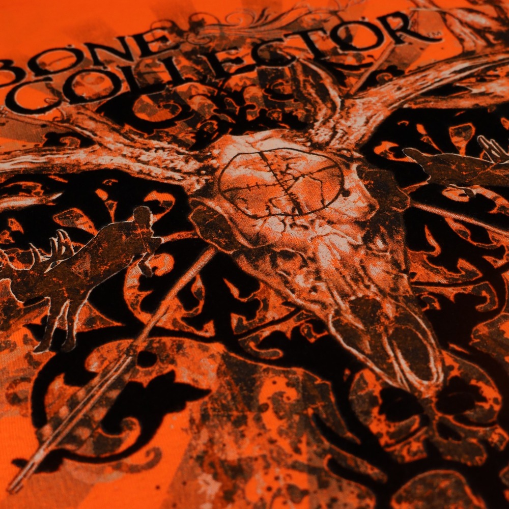 Paramount Outdoors Bone Collector Shirt Mens XL Orange Excellent Deer Skull Tee
